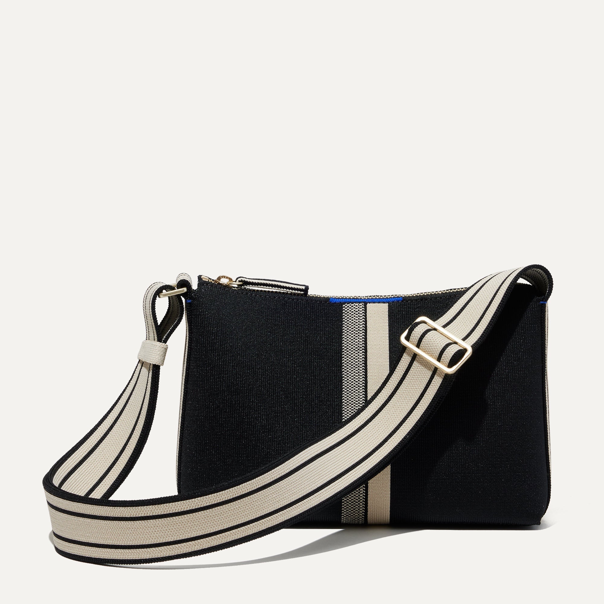 The Casual Crossbody - Black and Ivory Stripe - Image 2